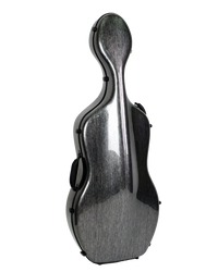 HQ Polycarbon Cello Case 1/2 - Brushed Silver and Black