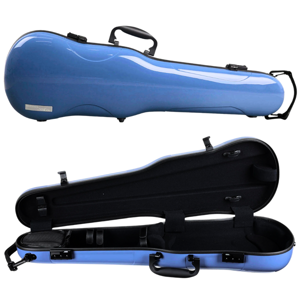 GEWA Air 1.7 Shaped Violin Case 4/4 Blue Gloss with Subway Handle